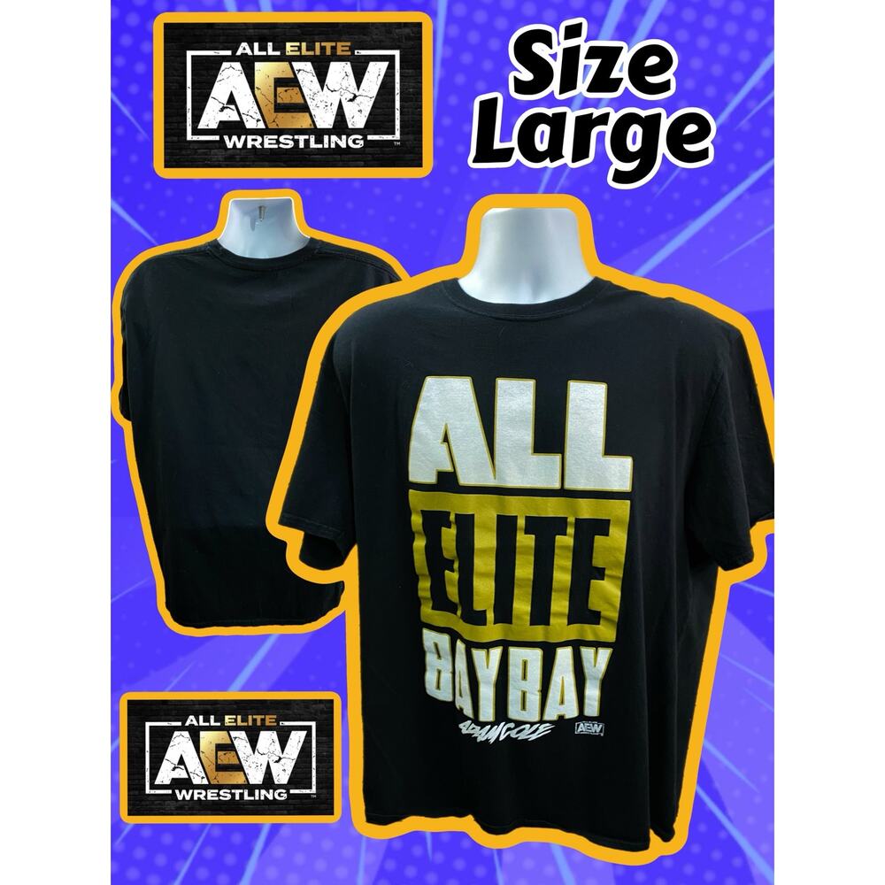 Adam Cole “All Elite Bay Bay” AEW Men’s Shirt Large Wrestling The Undisputed Era